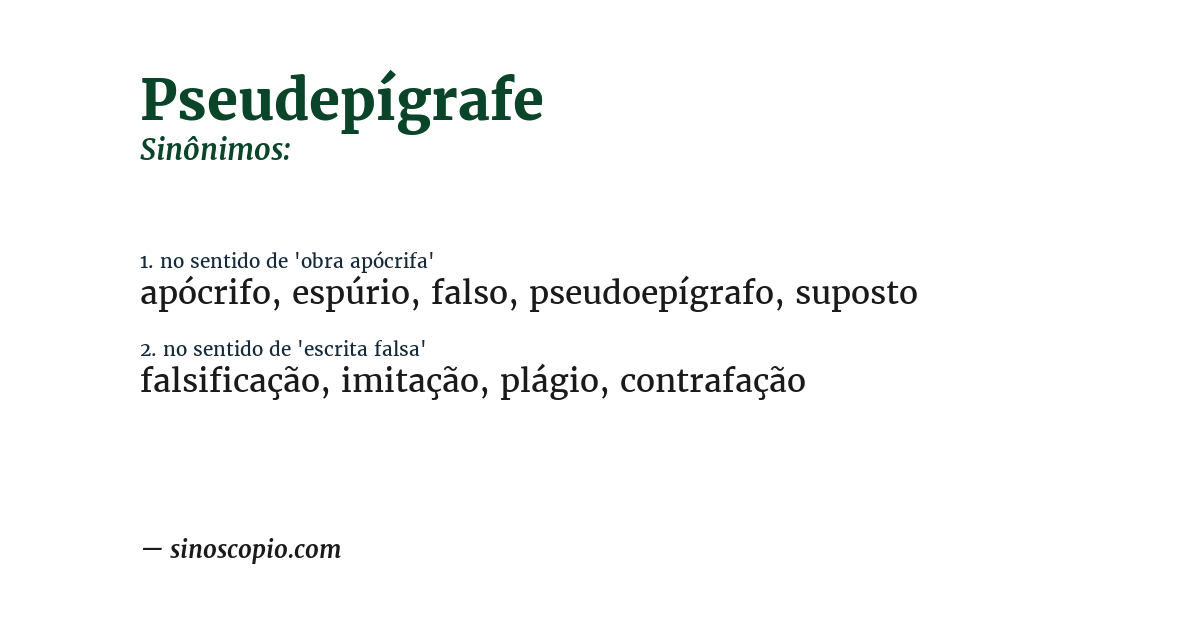 Sinônimo de pseudepígrafe