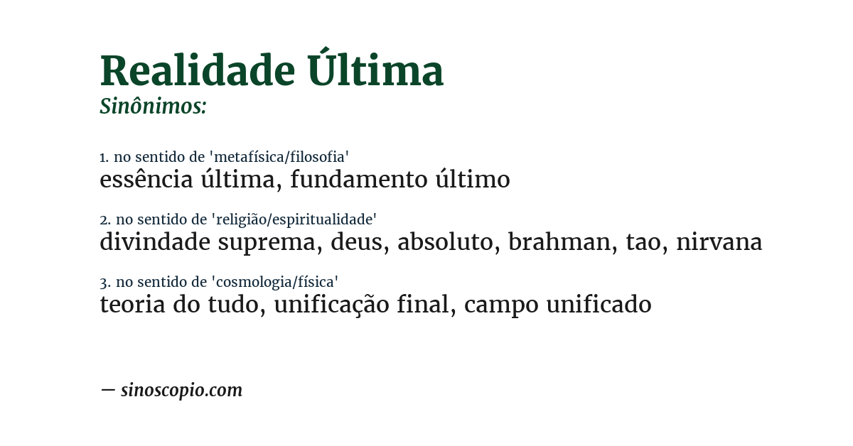 Sinônimo de realidade última