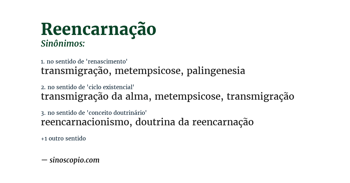 Sinônimo de reencarnação