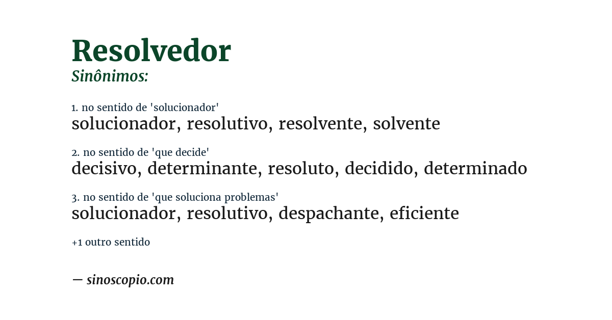 Sinônimo de resolvedor