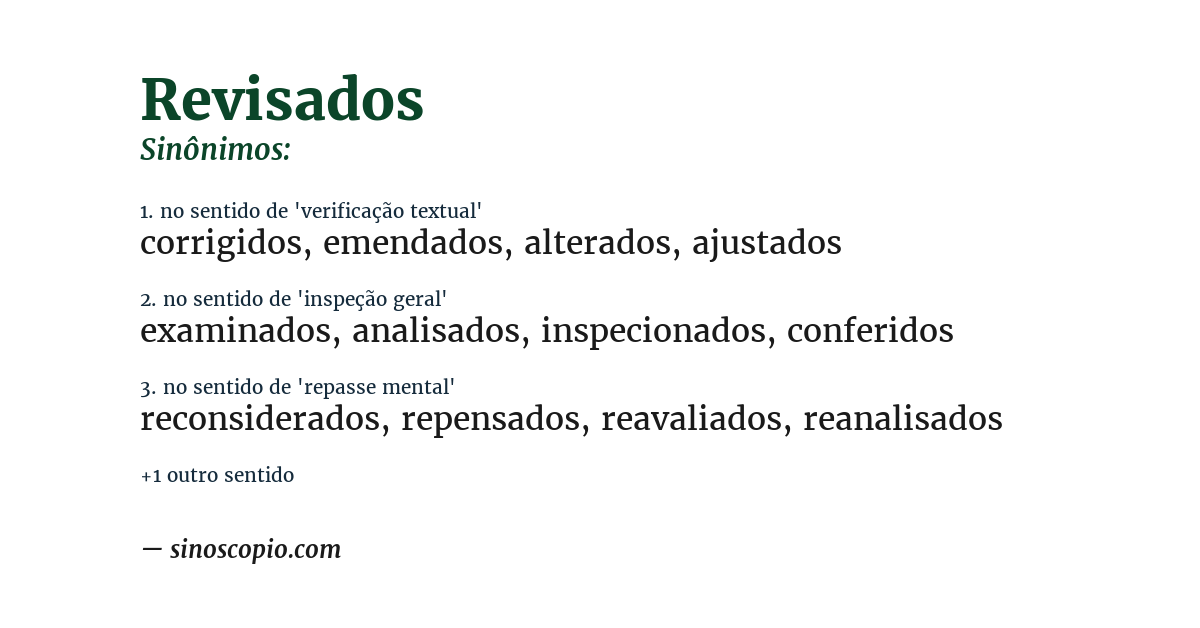 Sinônimo de revisados