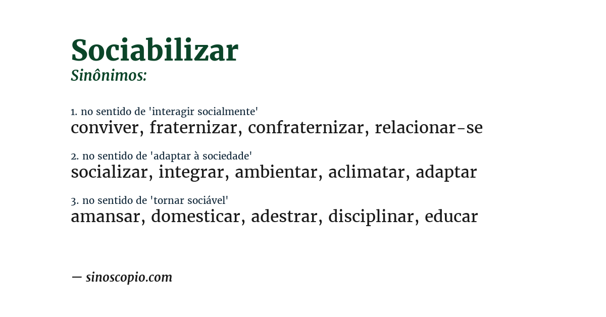 Sinônimo de sociabilizar