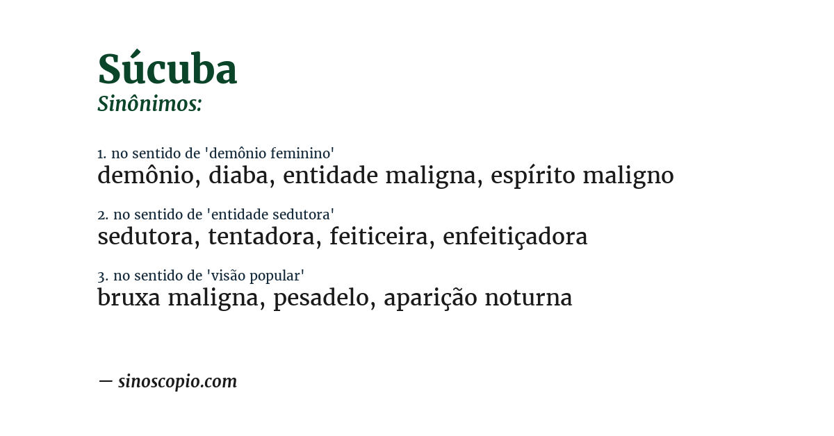 Sinônimo de súcuba