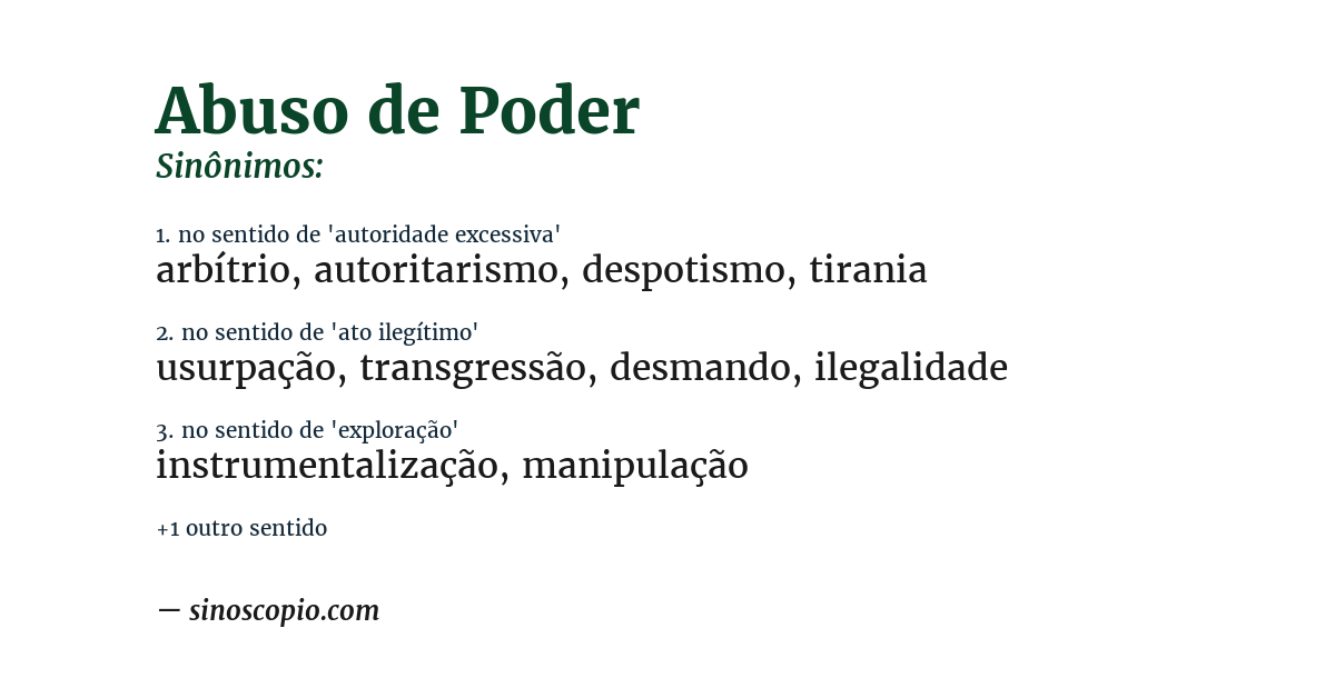 Sinônimo de abuso de poder
