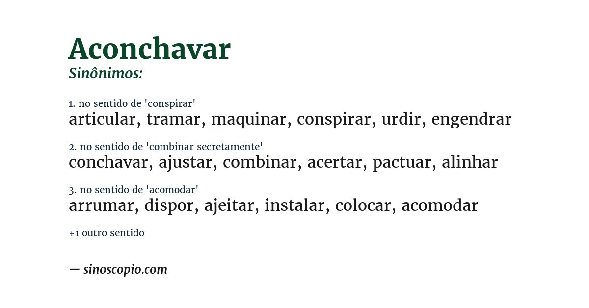 Sinônimo de aconchavar