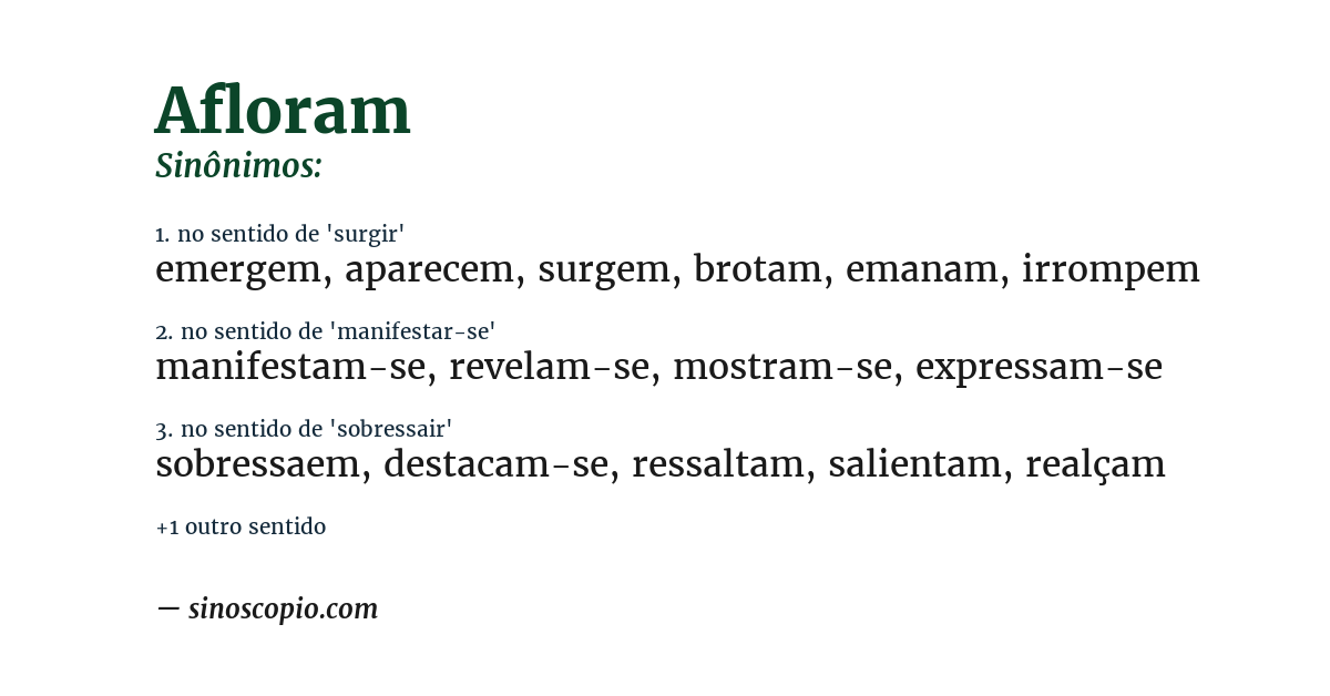 Sinônimo de afloram