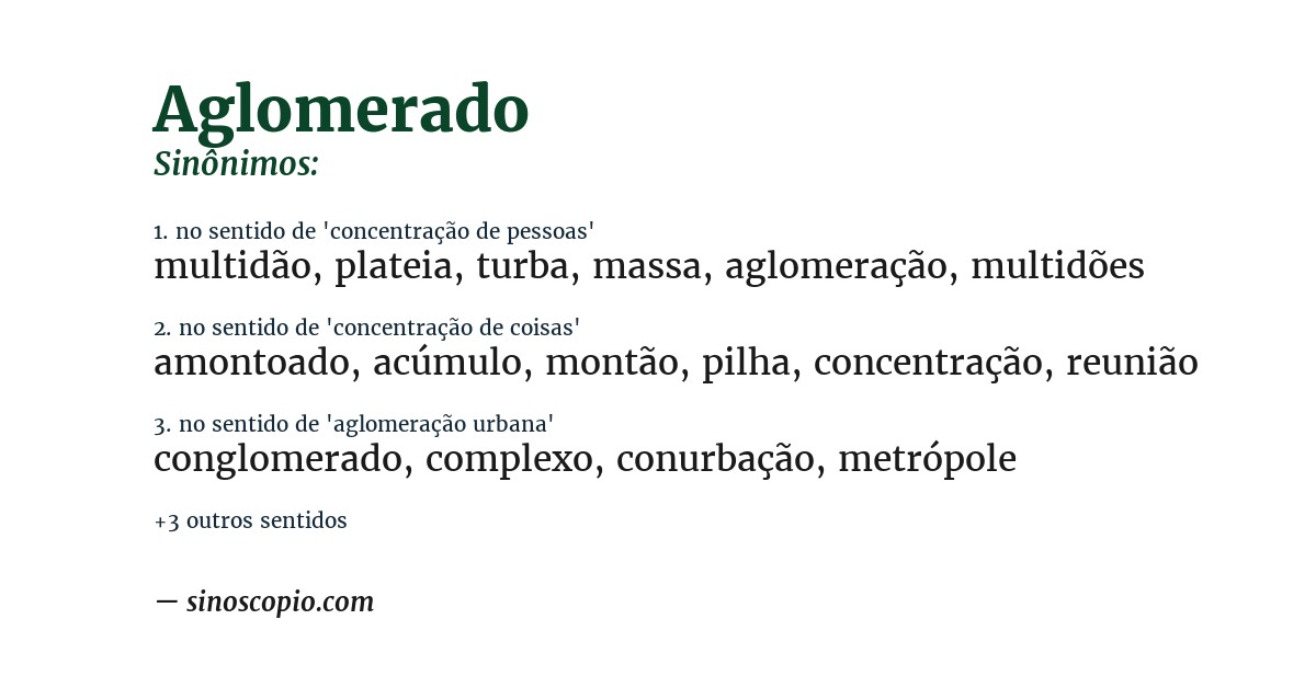 Sinônimo de aglomerado