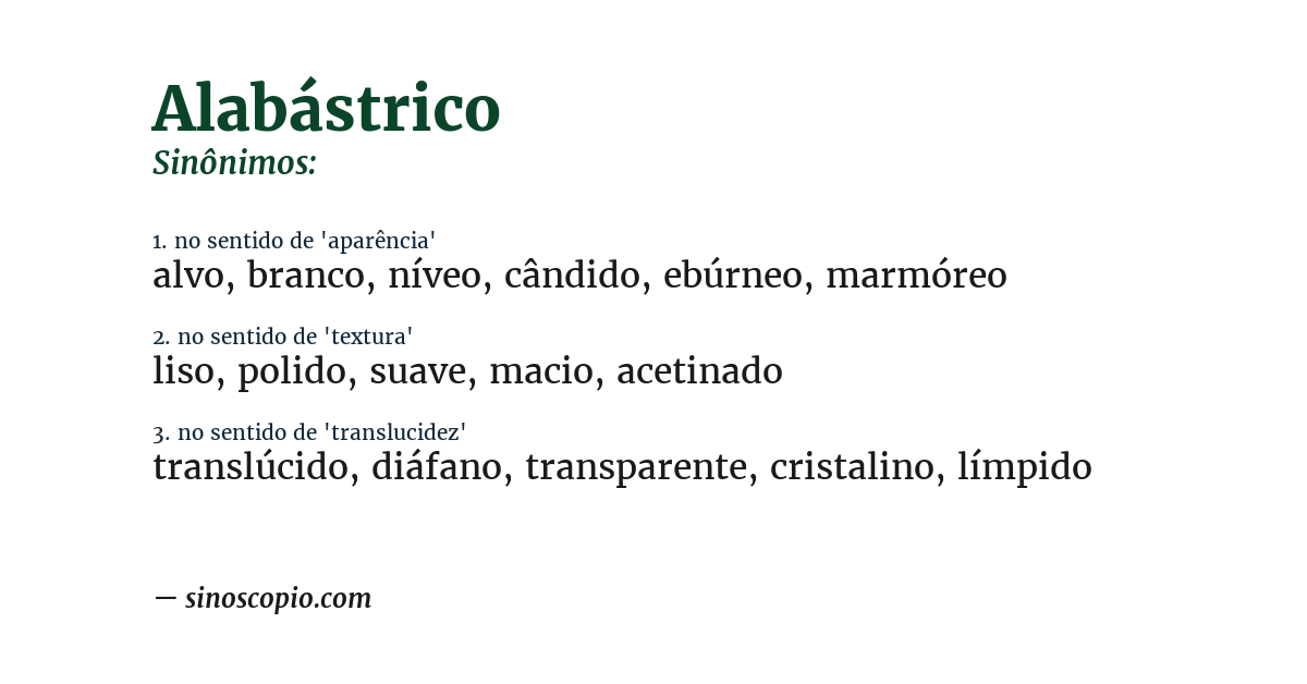 Sinônimo de alabástrico