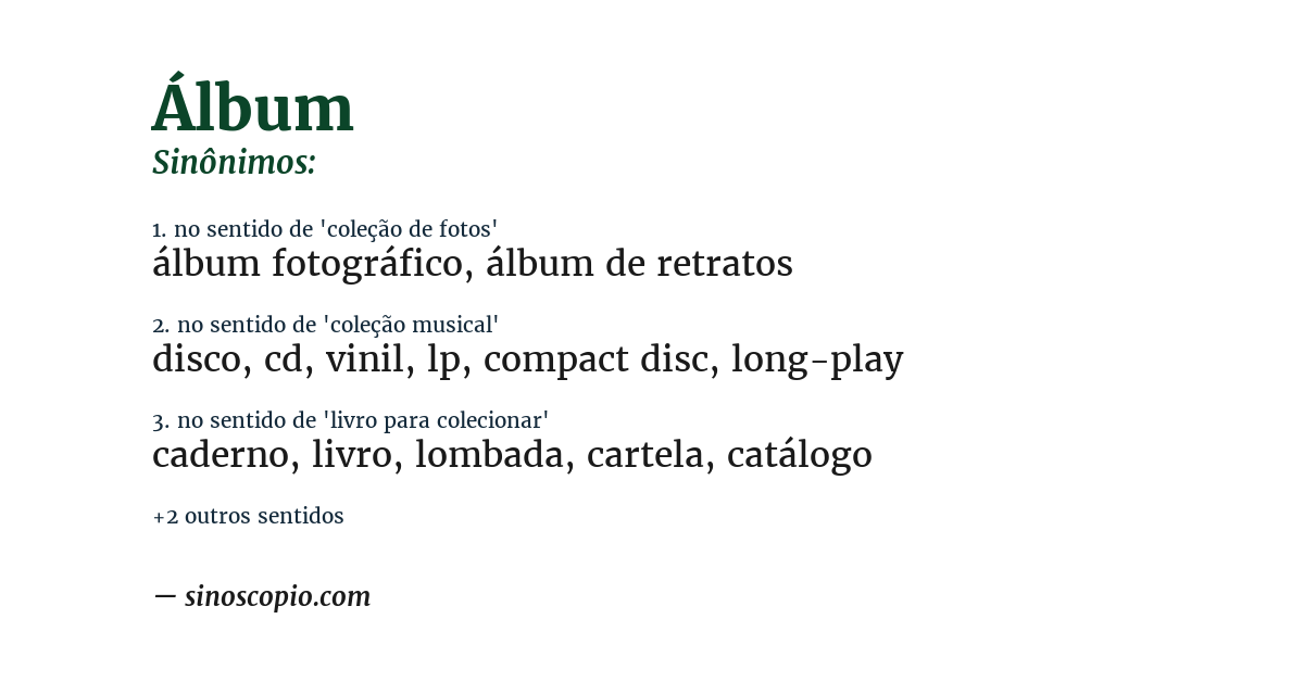 Sinônimo de álbum