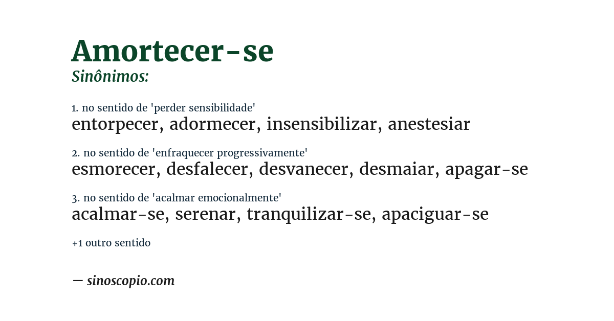 Sinônimo de amortecer-se