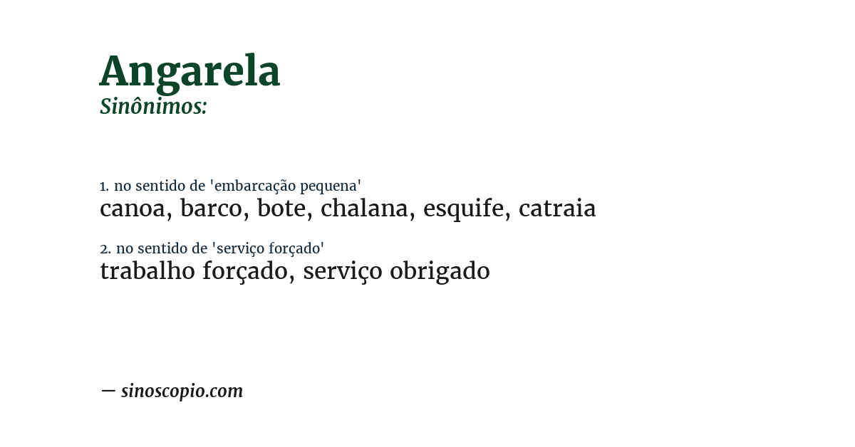 Sinônimo de angarela