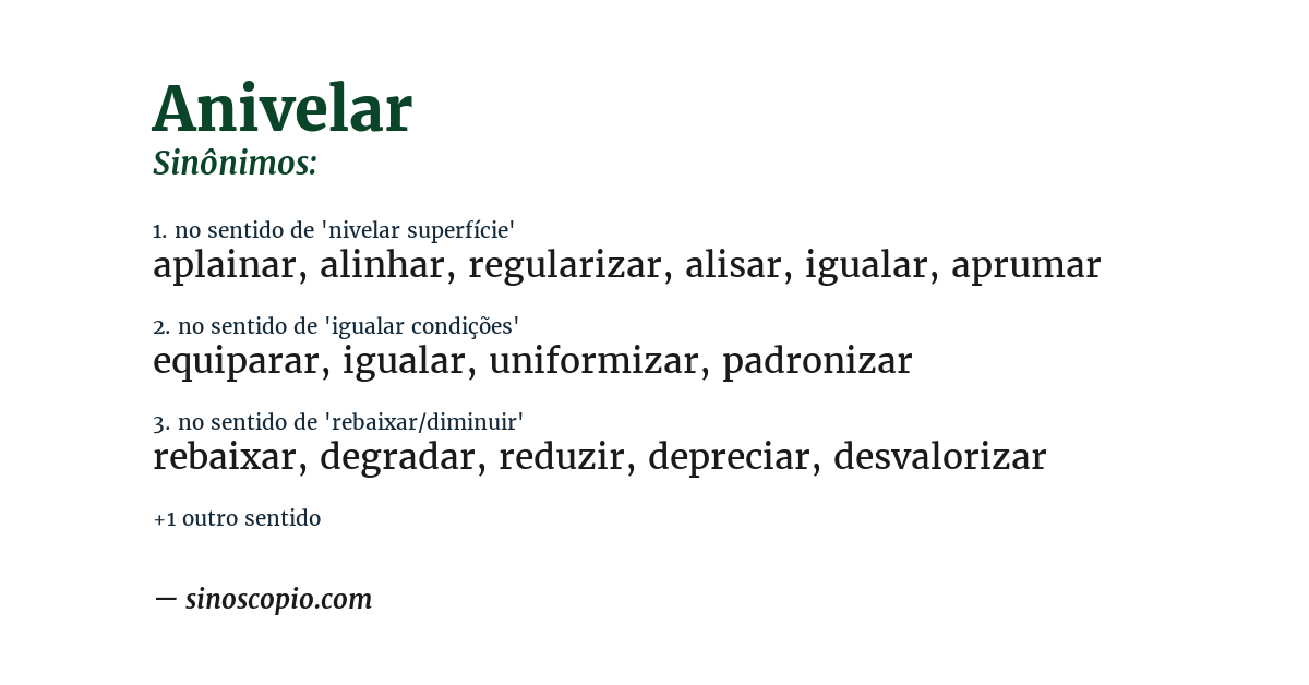 Sinônimo de anivelar