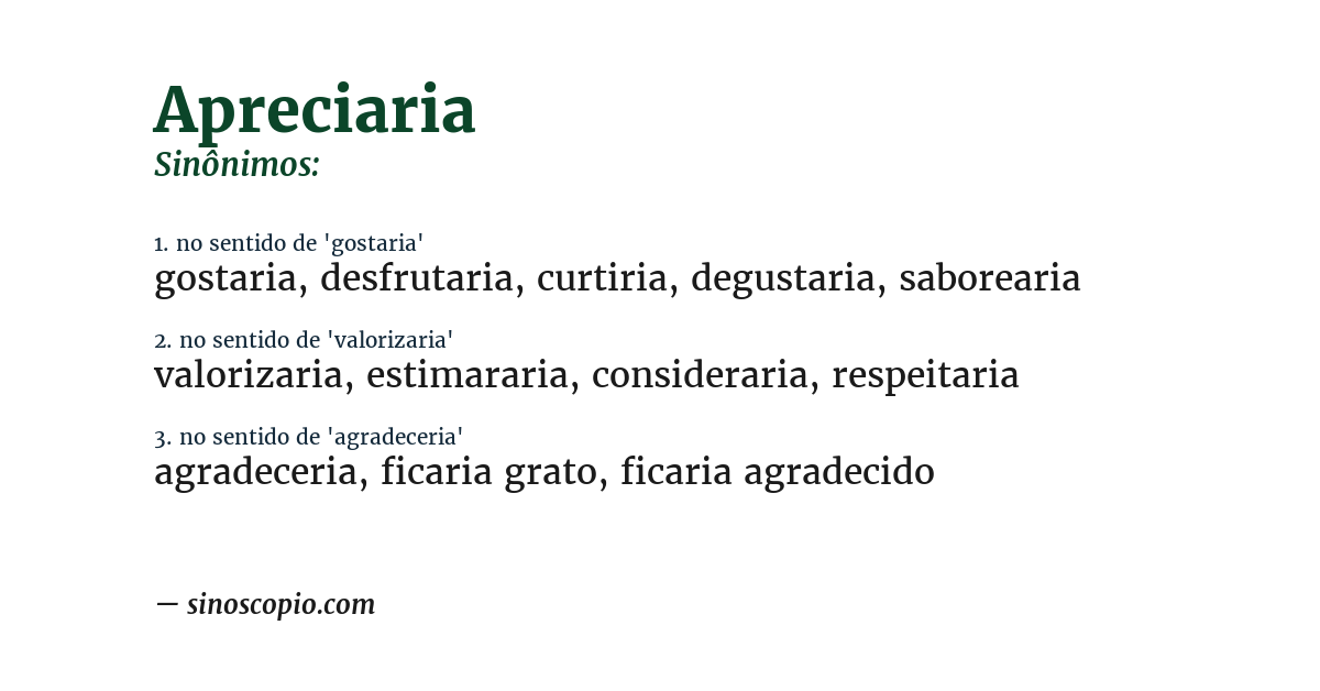 Sinônimo de apreciaria
