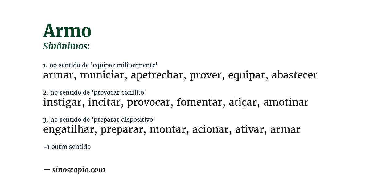 Sinônimo de armo