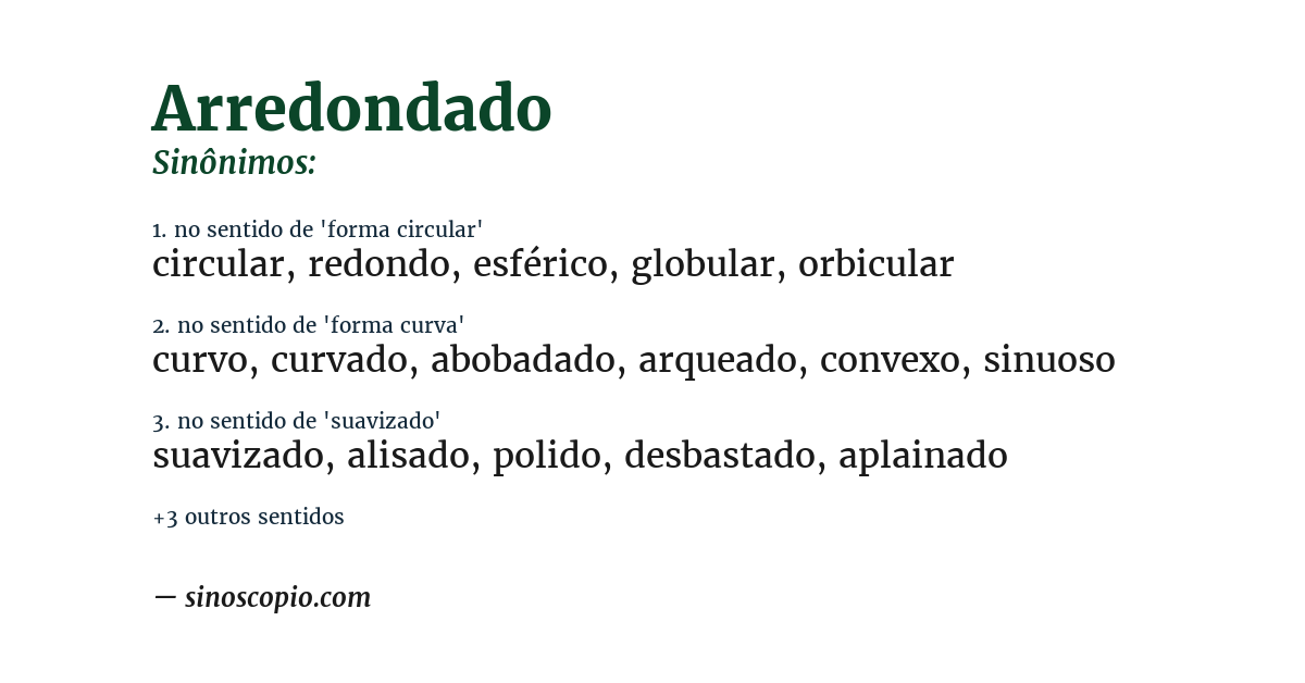 Sinônimo de arredondado