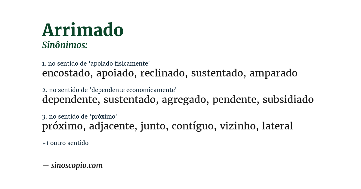 Sinônimo de arrimado