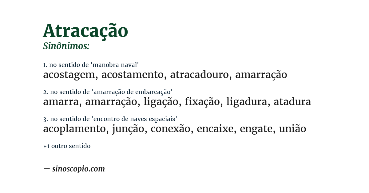 Sinônimo de atracação