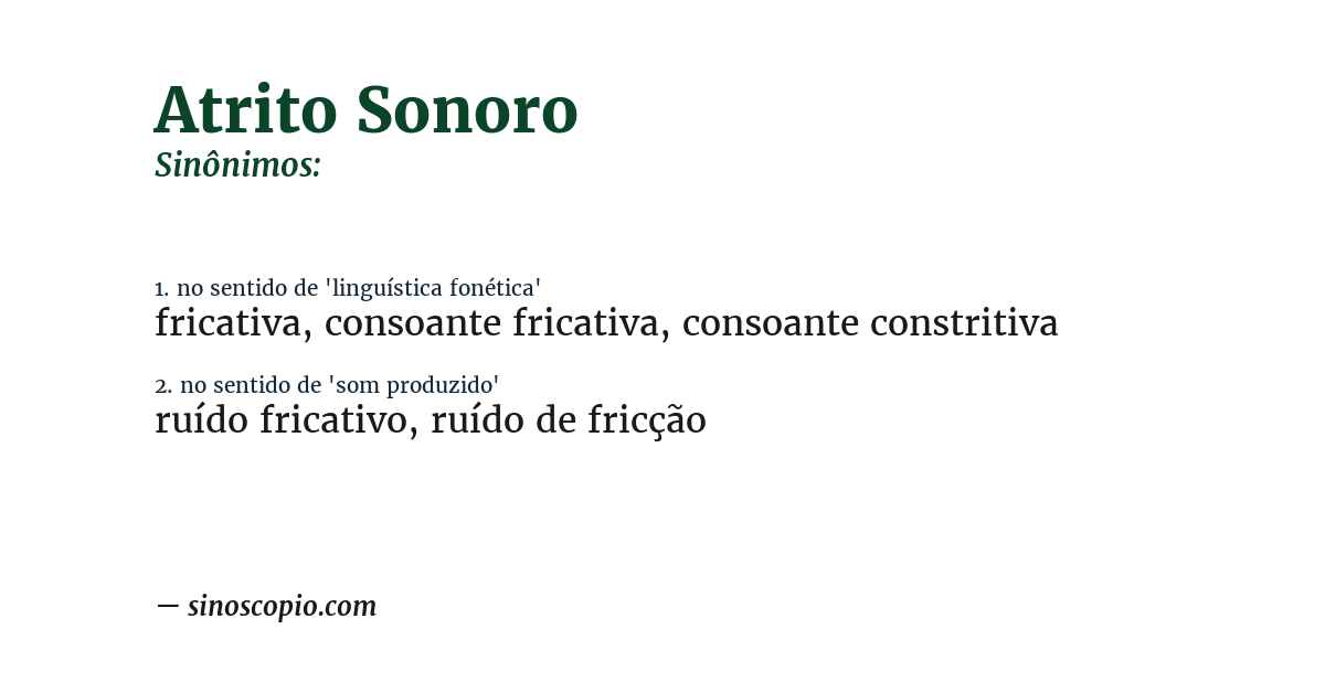 Sinônimo de atrito sonoro