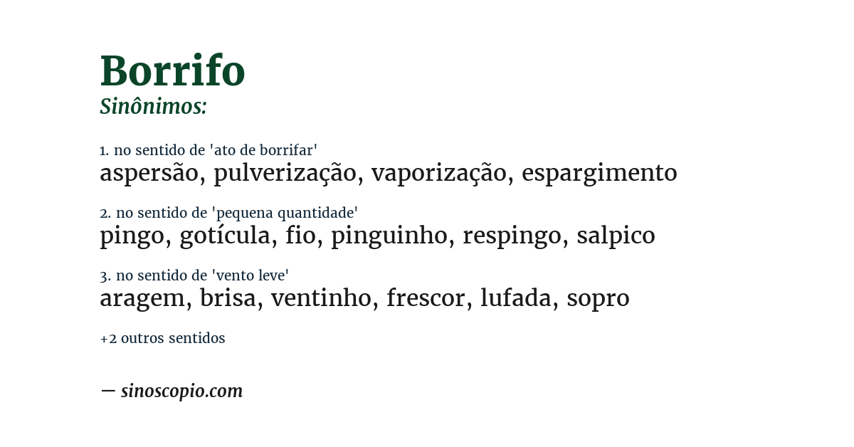 Sinônimo de borrifo