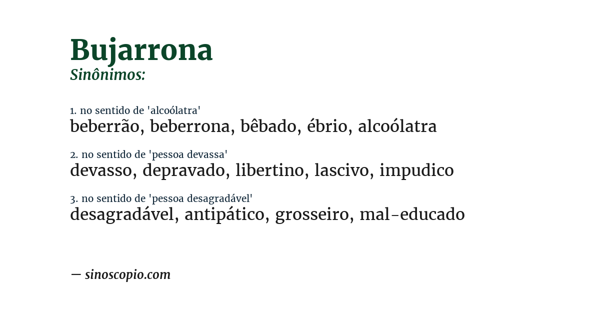 Sinônimo de bujarrona