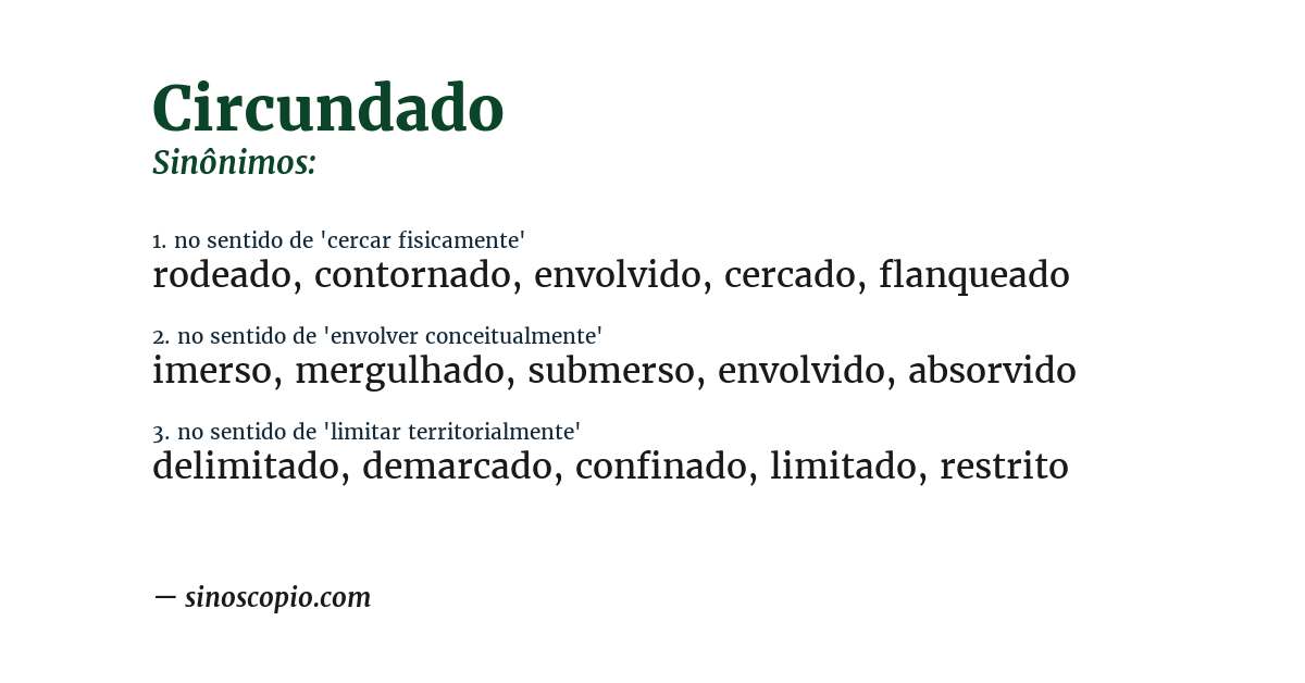 Sinônimo de circundado