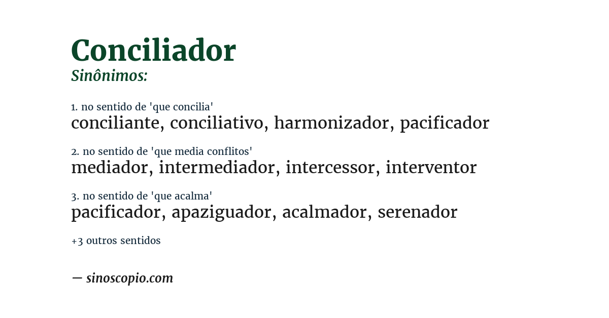 Sinônimo de conciliador