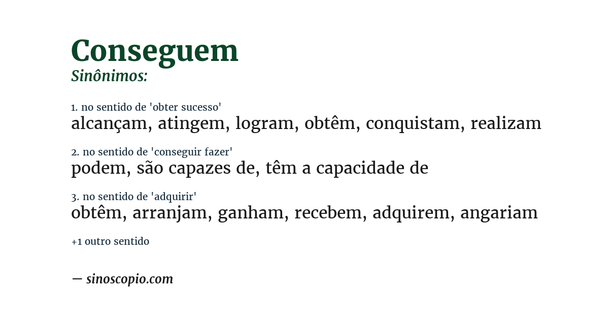 Sinônimo de conseguem