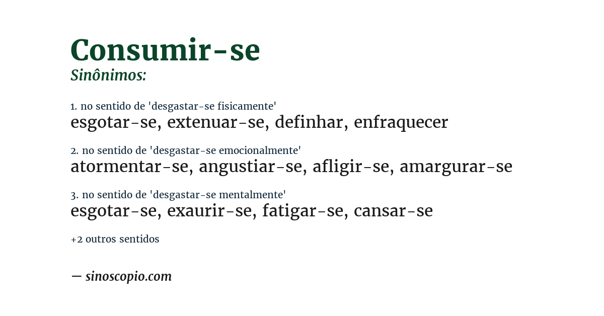 Sinônimo de consumir-se