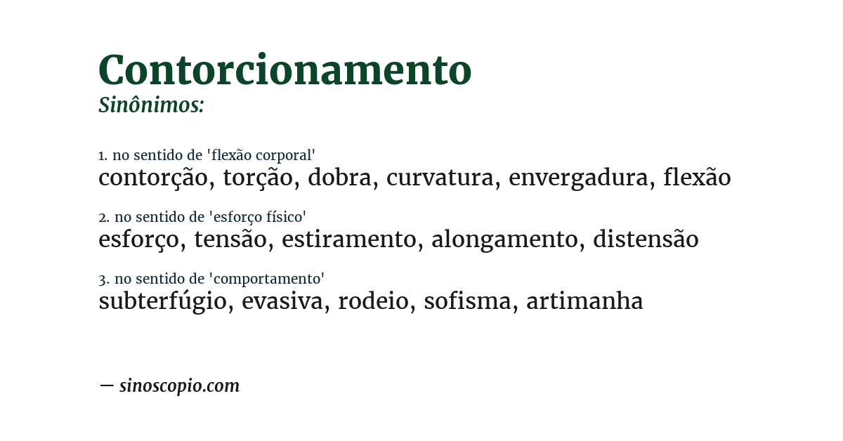 Sinônimo de contorcionamento