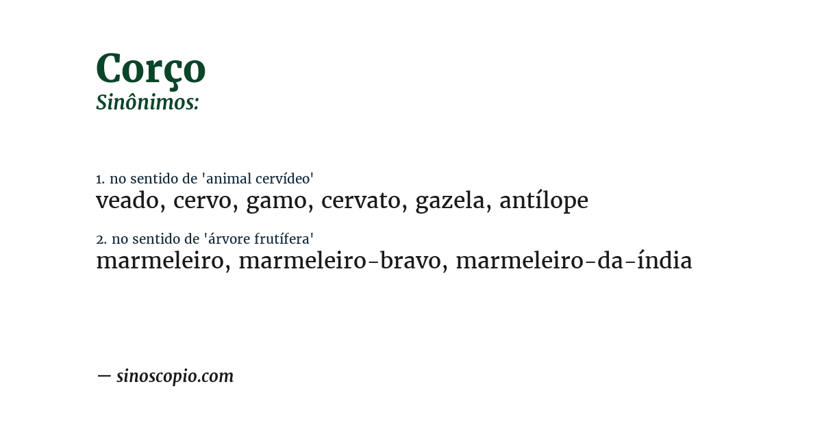 Sinônimo de corço