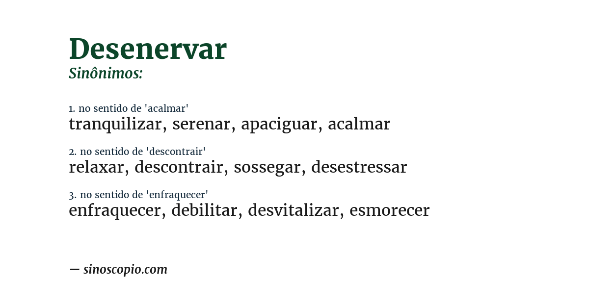 Sinônimo de desenervar