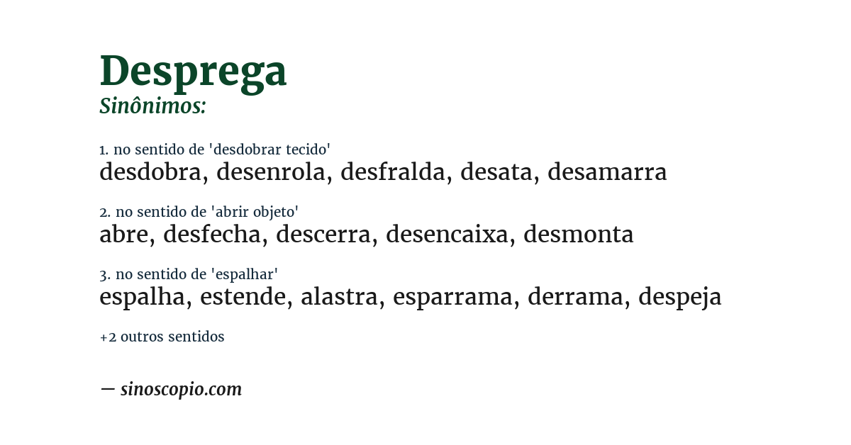 Sinônimo de desprega