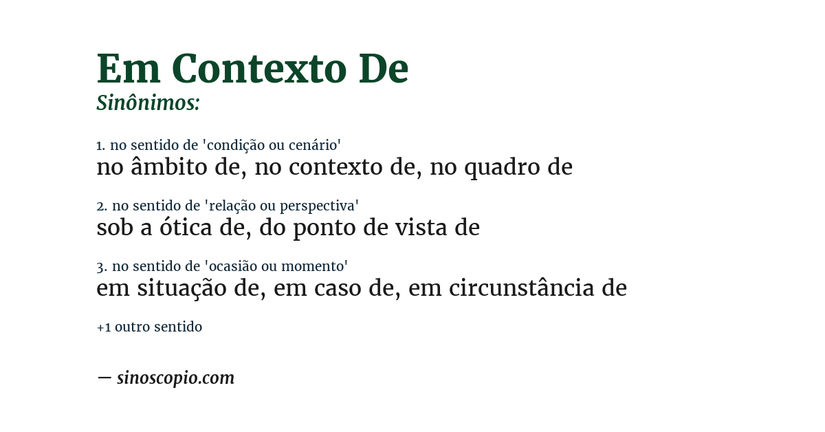 Sinônimo de em contexto de