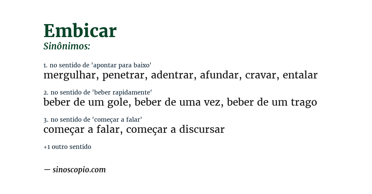 Sinônimo de embicar