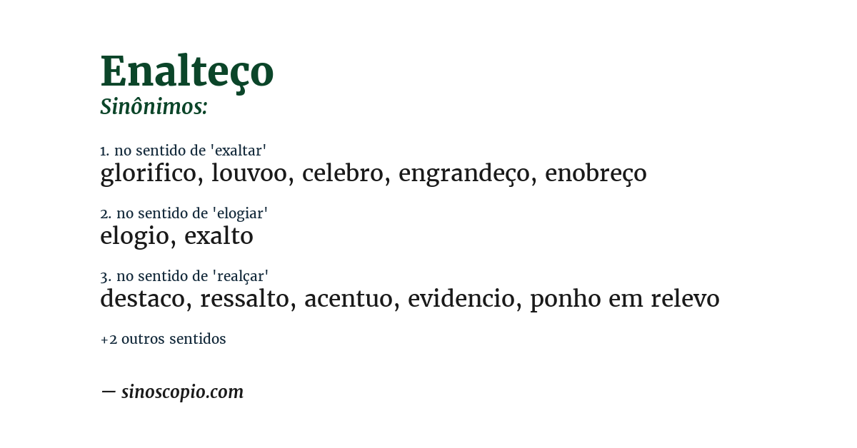 Sinônimo de enalteço