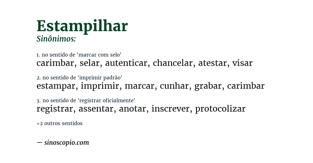 Sinônimo de estampilhar