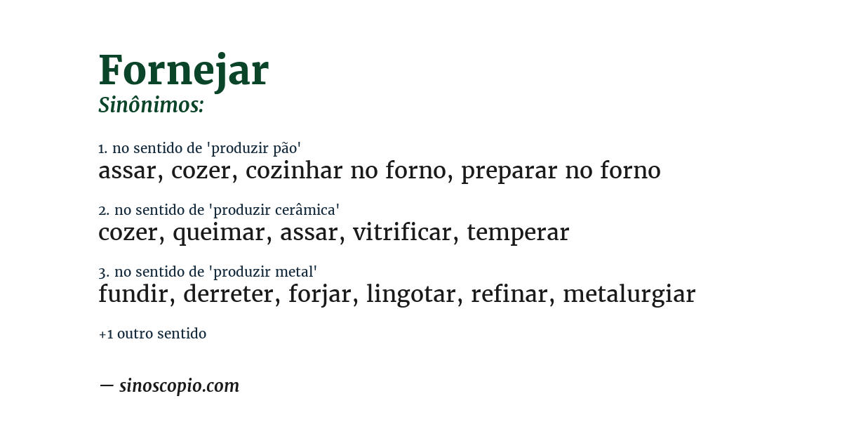 Sinônimo de fornejar