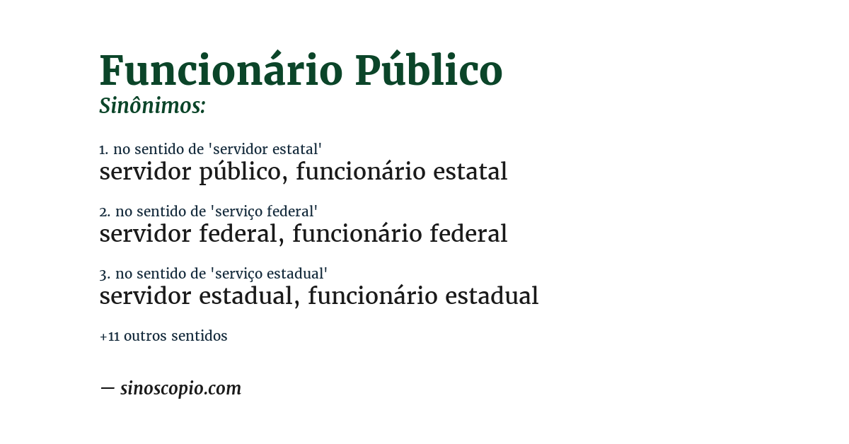 Sinônimo de funcionário público