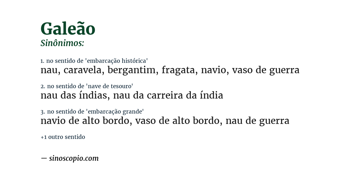 Sinônimo de galeão