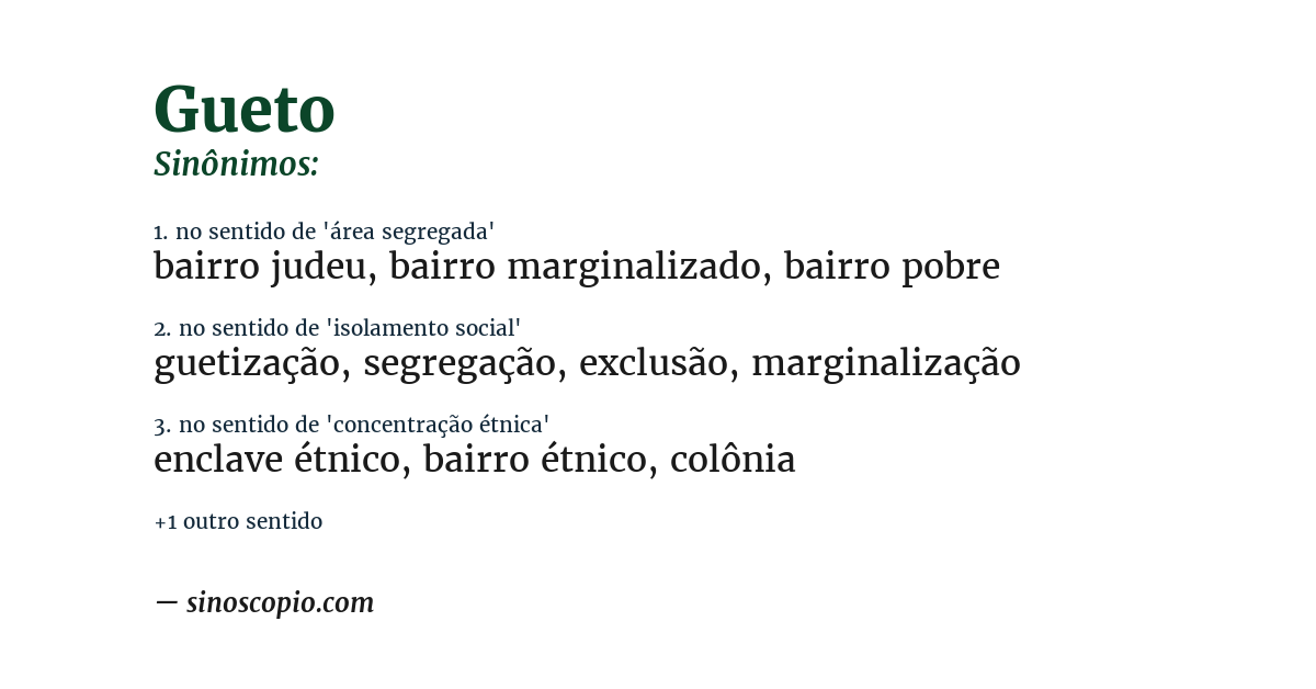 Sinônimo de gueto