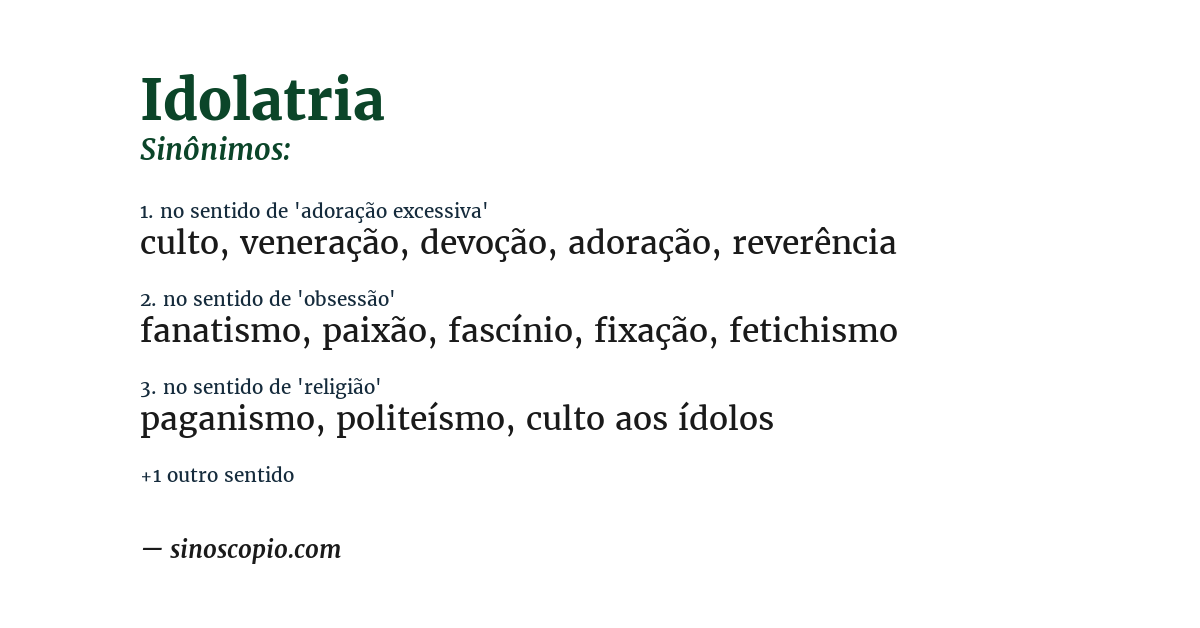 Sinônimo de idolatria