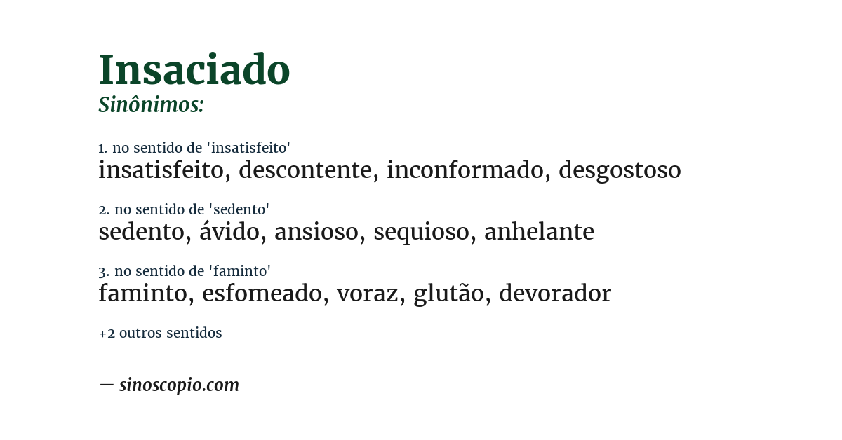 Sinônimo de insaciado