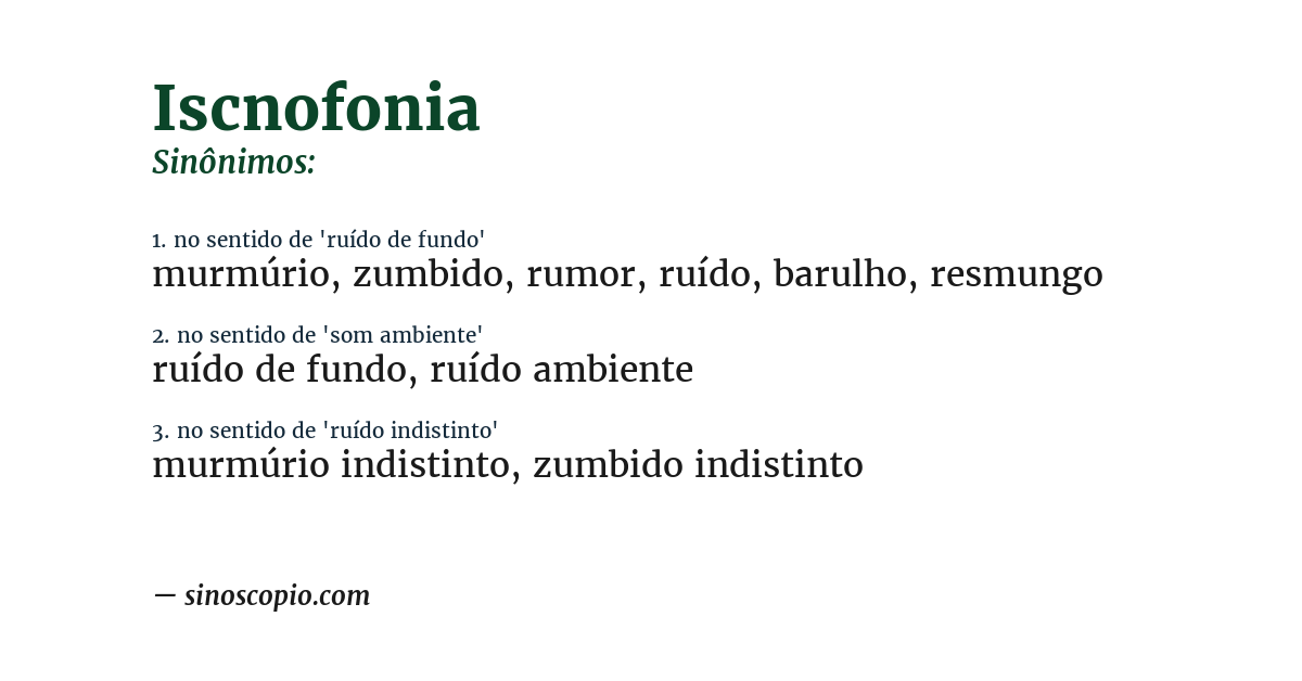 Sinônimo de iscnofonia