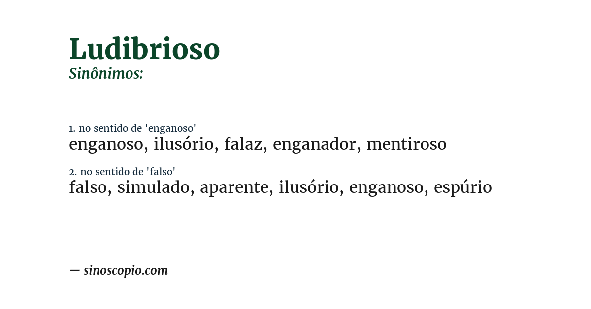 Sinônimo de ludibrioso