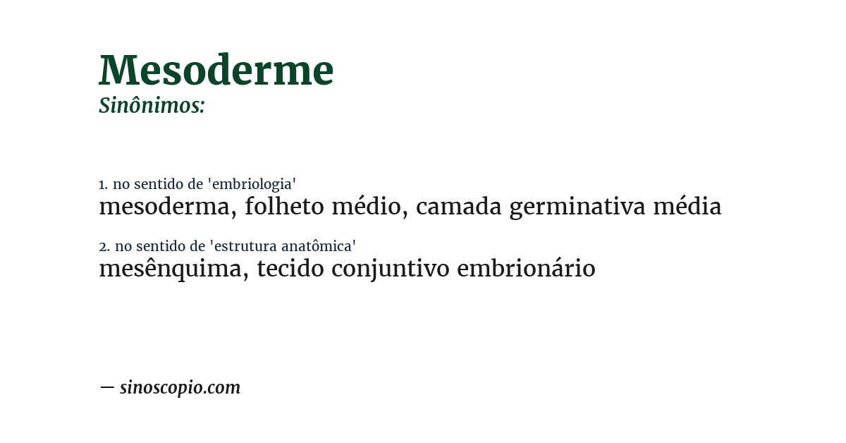 Sinônimo de mesoderme