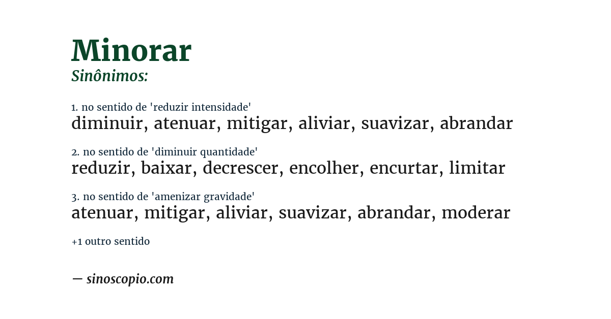 Sinônimo de minorar