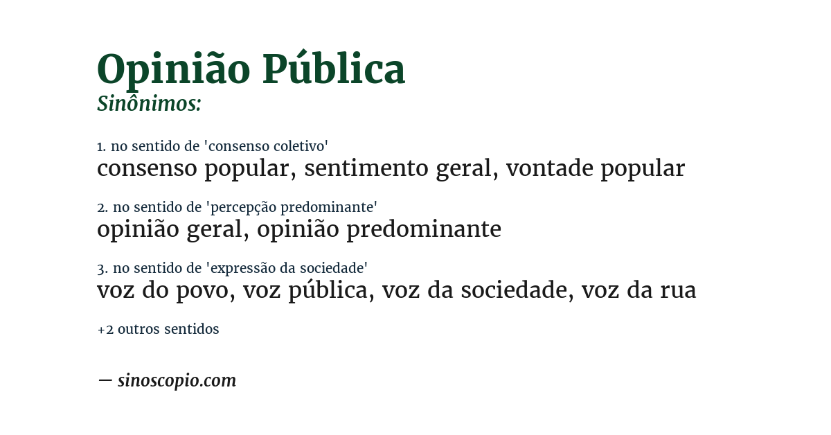 Sinônimo de opinião pública