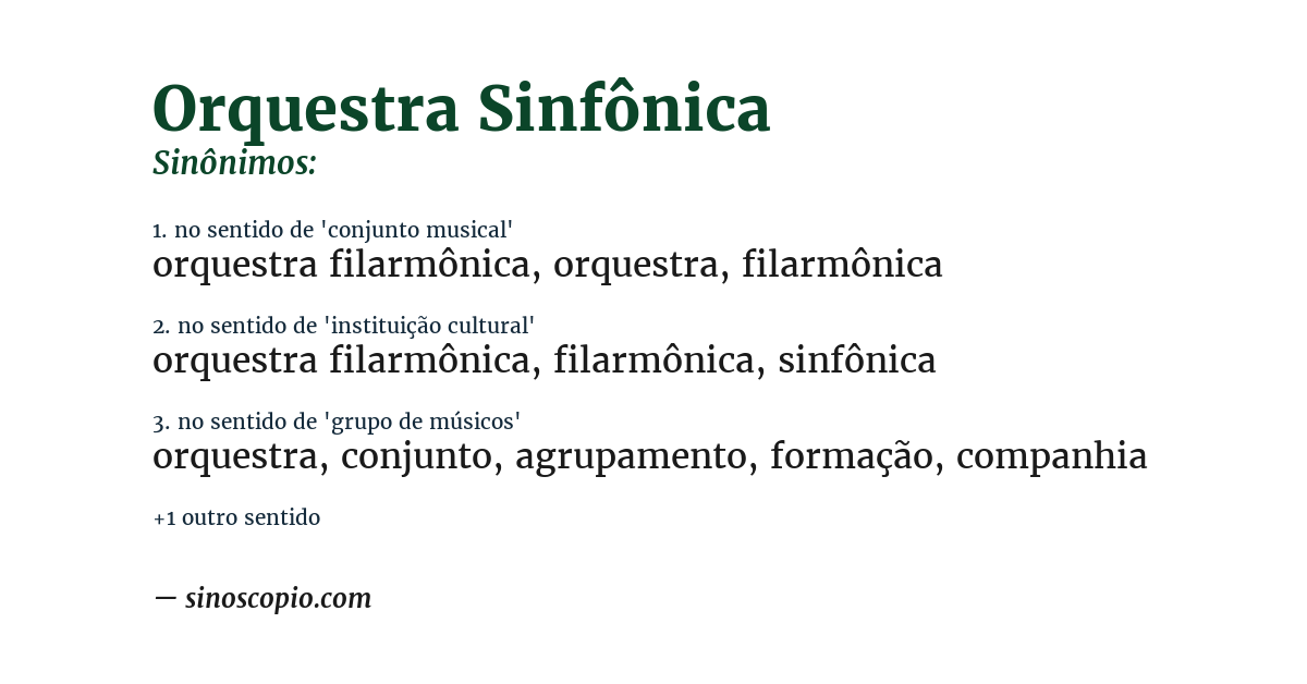 Sinônimo de orquestra sinfônica