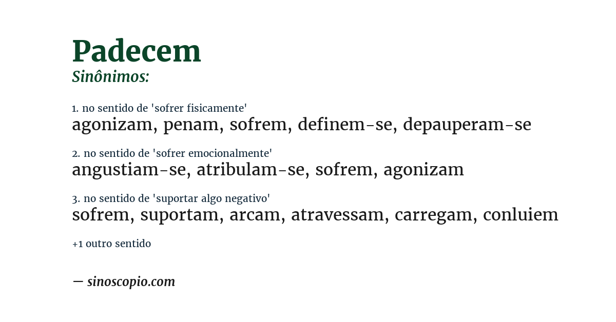 Sinônimo de padecem