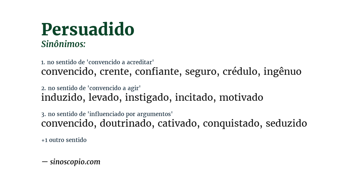 Sinônimo de persuadido